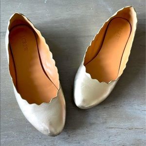Gold J Crew flats size 7
